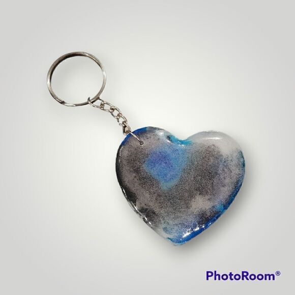 KINGS Blue Ink Heart Keychain (Z170) - Picture 5 of 8